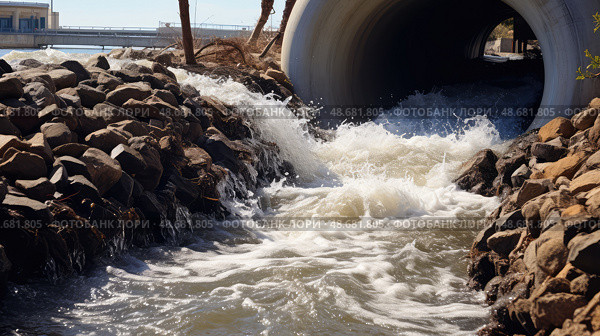runoff industrial storm water ai generated. Стоковое AI-изображение, AI-художник Vectorwin / Фотобанк Лори