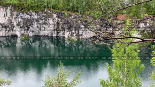 Russia - 29/07/2023 Marble quarry at Ruskeala Mountain park near Sortavala. Republic of Karelia. Russia. Редакционное видео, видеограф Ирина Старикова / Фотобанк Лори