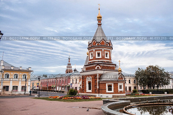 Russia, Yaroslavl city. Alexander Nevsky Chapel, Andropova Street, Golden Ring. Стоковое фото, фотограф Photojuli / Фотобанк Лори