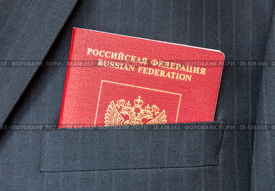 Russian passport in business suit pocket. Стоковое фото, фотограф FotograFF / Фотобанк Лори
