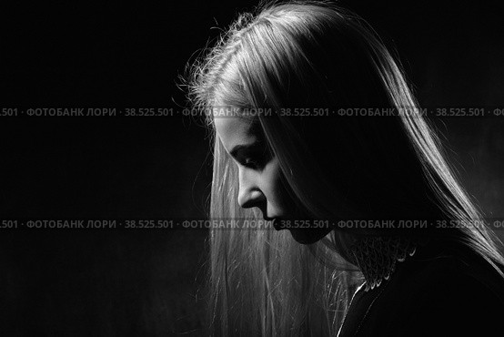 sad girl profile. Стоковое фото, фотограф Lekcej / Фотобанк Лори