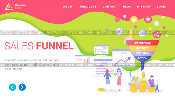 Sales funnel stages, potencial customers concept. People working with sales funnel management. Colleagues analyze online customer behavior. Team of marketers work with marketing data analysis. Sales funnel stages, potencial customer concept. Team of marketers work with marketing data analysis. Стоковая иллюстрация, агентство Ingram Publishing / Фотобанк Лори