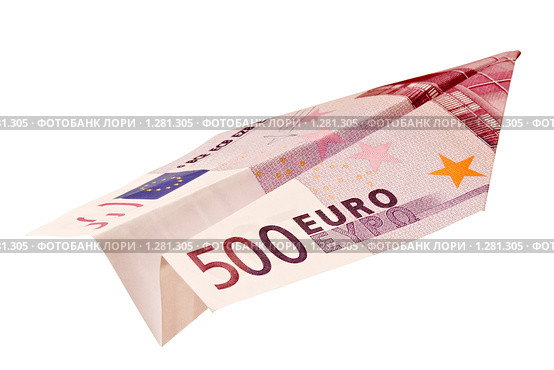 Самолетик из 500 EURO. Стоковое фото, фотограф FotAle / Фотобанк Лори