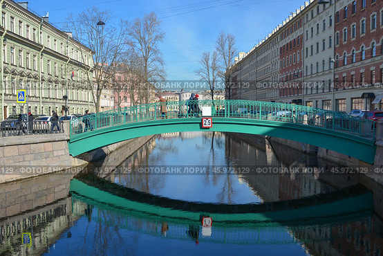 Санкт-Петербург. Канал Грибоедова, Сенной мост (2020 год). Стоковое фото, фотограф Александр Алексеев / Фотобанк Лори