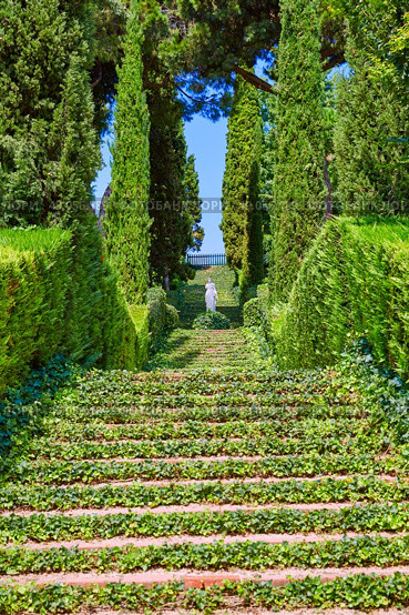 Santa Clotilde gardens in Lloret de Mar at Costa Brava of Catalonia Girona Spain. Стоковое фото, агентство Ingram Publishing / Фотобанк Лори
