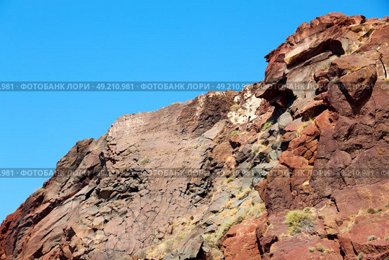 santorini europe greece and dry bush rock alone in the sky . Стоковое фото, агентство Ingram Publishing / Фотобанк Лори