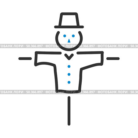 Scarecrow Icon. Editable Bold Outline With Color Fill Design. Vector Illustration. Стоковая иллюстрация, агентство Ingram Publishing / Фотобанк Лори
