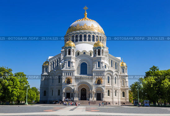 Sea Cathedral of St. Nicholas in Kronstadt, St. Petersburg, Russia (2018 год). Стоковое фото, фотограф Наталья Волкова / Фотобанк Лори