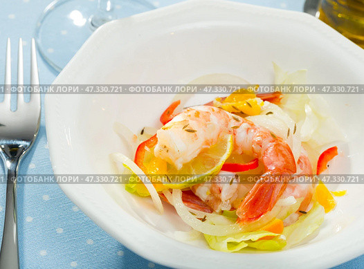 Seafood ceviche with shrimps. Стоковое фото, фотограф Яков Филимонов / Фотобанк Лори