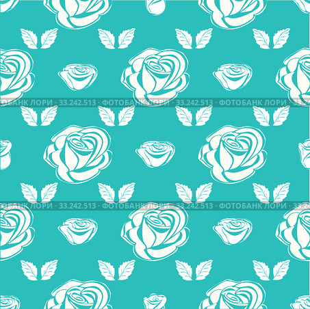 Seamless pattern vintage rose. Стоковое фото, фотограф Elena Kozyreva / PantherMedia / Фотобанк Лори