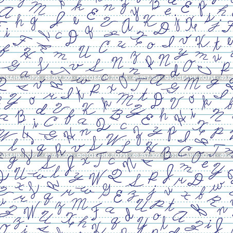 Seamless pattern with English cursive letters. Vector illustration.. Seamless pattern with English cursive letters. Стоковая иллюстрация, агентство Ingram Publishing / Фотобанк Лори