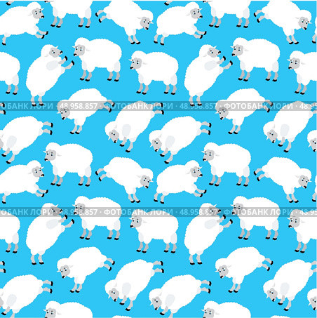 Seamless sheeps pattern. Стоковая иллюстрация, агентство Ingram Publishing / Фотобанк Лори