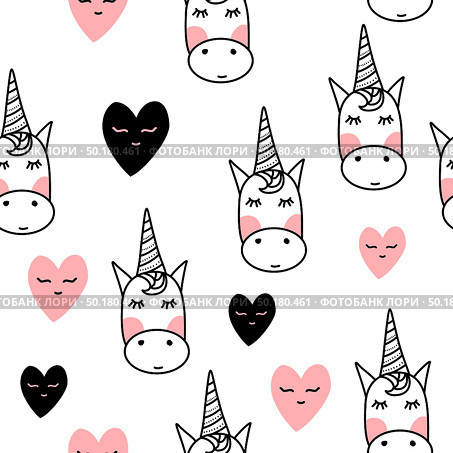 seamless unicorn pattern. Стоковая иллюстрация, агентство Ingram Publishing / Фотобанк Лори