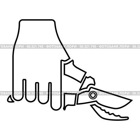 Secateur in hand garden pruner pruning shears Clippers Hand scissors Manual cutting use tool contour outline icon black color vector illustration flat style simple image. Secateur in hand garden pruner pruning shears Clippers Hand scissors Manual cutting use tool contour outline icon black color vector illustration flat style image. Стоковая иллюстрация, агентство Ingram Publishing / Фотобанк Лори
