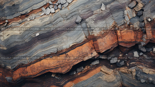 sedimentary geology texture. Стоковое AI-изображение, AI-художник Vectorwin / Фотобанк Лори