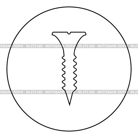 Self tapping screw short long icon in circle round outline black color vector illustration flat style simple image. Self tapping screw short long icon in circle round outline black color vector illustration flat style image. Стоковая иллюстрация, агентство Ingram Publishing / Фотобанк Лори