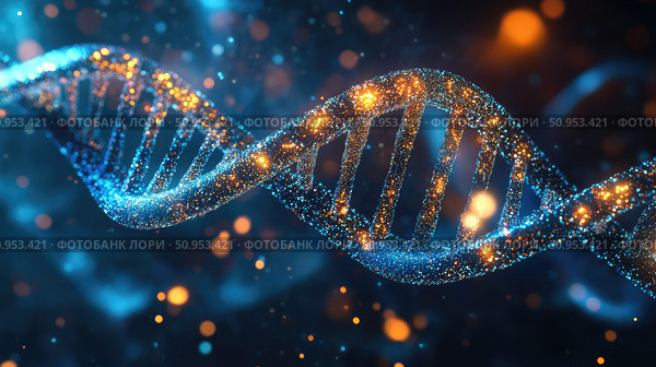 sequencing illuminating DNA double helix ai generated. Стоковое AI-изображение, AI-художник Vectorwin / Фотобанк Лори