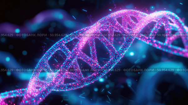 sequencing scanning DNA double helix ai generated. Стоковое AI-изображение, AI-художник Vectorwin / Фотобанк Лори