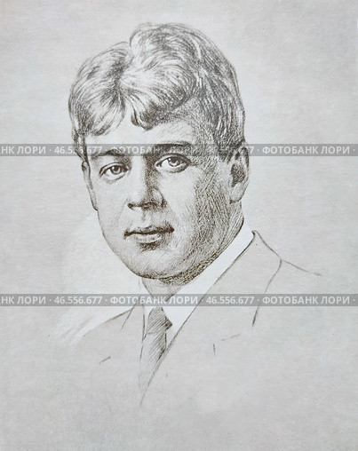 Сергей Александрович Есенин ( (1895-1925) - русский и советский поэт, писатель. Одна из крупнейших личностей Серебряного века. Представитель новокрестьянской поэзии и лирики, а в более позднем периоде творчества - имажинизма. Редакционное фото, фотограф Сергей Елизарьев / Фотобанк Лори