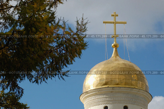 Сергиев Посад. Свято-Троицкая Сергиева лавра. Купол (2005 год). Стоковое фото, фотограф Павел Проскуряков / Фотобанк Лори