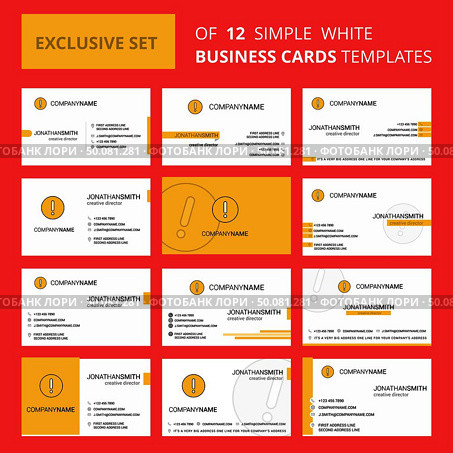 Set of 12 Error Creative Busienss Card Template. Editable Creative logo and Visiting card background. Стоковая иллюстрация, агентство Ingram Publishing / Фотобанк Лори