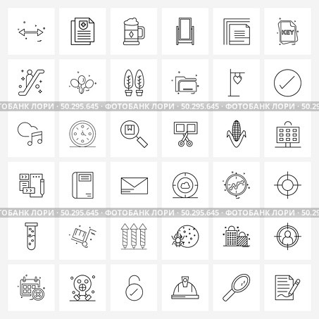 Set of 36 Modern Line Icons of duplicate, picture frame, report, picture, frame Vector Illustration. Стоковая иллюстрация, агентство Ingram Publishing / Фотобанк Лори