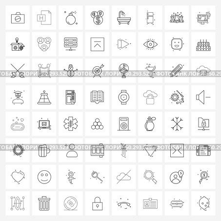 Set of 64 UI Icons and symbols for clean, bath, explosive, yen, dollar Vector Illustration. Стоковая иллюстрация, агентство Ingram Publishing / Фотобанк Лори