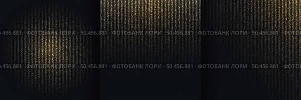 Set of elegant golden glitter dots halftone pattern on black background and texture luxury style. Vector illustration. Стоковая иллюстрация, агентство Ingram Publishing / Фотобанк Лори