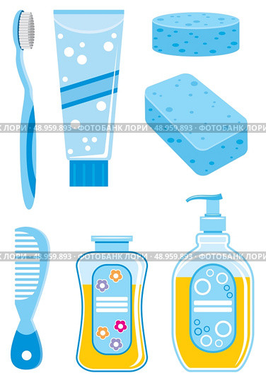 Set of  things for bathing. Стоковая иллюстрация, агентство Ingram Publishing / Фотобанк Лори
