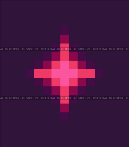 Shiny wye on purple, pixelated light or squared star, equipment of pixel game, laser award, squared spider, space equipment, ultraviolet trophy vector, pixelated cosmic object for mobile app games. Ultraviolet Star, Shiny Award, Pixel Game Vector. Стоковая иллюстрация, агентство Ingram Publishing / Фотобанк Лори
