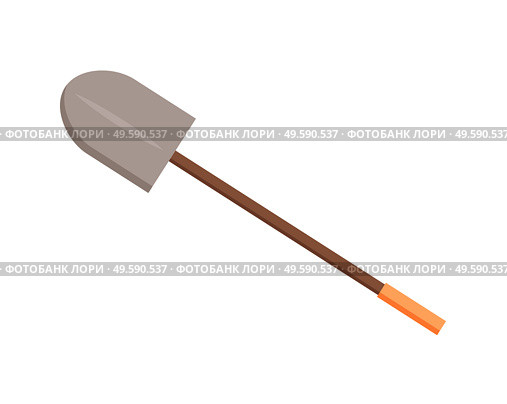 Shovel vector, isolated icon of spade with sharp metal part and wooden handle, flat style element for farming and digging holes, agricultural instrument. Sharp Shovel Farming Tool Instrument Isolated. Стоковая иллюстрация, агентство Ingram Publishing / Фотобанк Лори