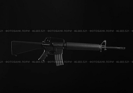 Штурмовая винтовка на темном фоне. Стоковое фото, фотограф Pixel_shot / Фотобанк Лори
