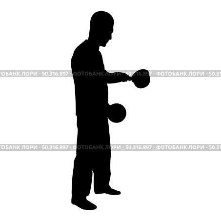 Silhouette man with saucepan in his hands preparing food male cooking use sauciers with open lid black color vector illustration flat style simple image. Silhouette man with saucepan in his hands preparing food male cooking use sauciers with open lid black color vector illustration flat style image. Стоковая иллюстрация, агентство Ingram Publishing / Фотобанк Лори