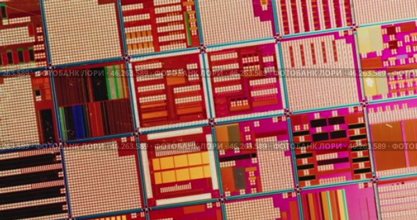 Silicon semiconductor wafer close-up. In electronics, a wafer also called a slice or substrate is a thin slice of semiconductor, a crystalline silicon, used for the fabrication of integrated circuits. Стоковое видео, видеограф Андрей Армягов / Фотобанк Лори