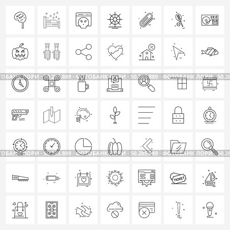 Simple Set of 49 Line Icons such as pin, pin, malware, marine, insurance Vector Illustration. Стоковая иллюстрация, агентство Ingram Publishing / Фотобанк Лори
