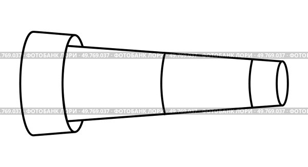Simplistic black and white line art of a telescope. Ideal for space exploration, navigation, maritime themes, astronomy, and adventure. Minimalist design can be used in educational or informative. Telescopic Device for Exploration and Navigation in Black and White Line Art. Стоковая иллюстрация, агентство Ingram Publishing / Фотобанк Лори