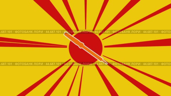 Символ паяльника на фоне анимации из движущихся лучей солнца. Большой оранжевый символ немного увеличивается. Плавная закольцованная анимация в формате 4k на желтом фоне. Стоковое видео, видеограф Карпенко Алексей / Фотобанк Лори