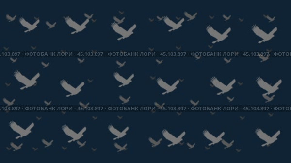 Символы орла плавают горизонтально слева направо. Эффект параллакса. Плавающие символы расположены случайным образом. Плавная анимация в формате 4k на темно-синем фоне. Стоковое видео, видеограф Карпенко Алексей / Фотобанк Лори