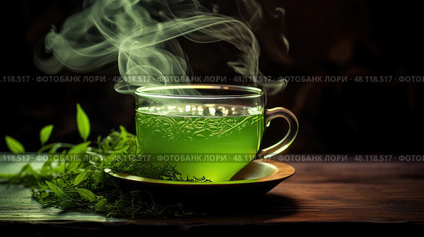 sinensis green tea plant. Стоковое AI-изображение, AI-художник Vectorwin / Фотобанк Лори