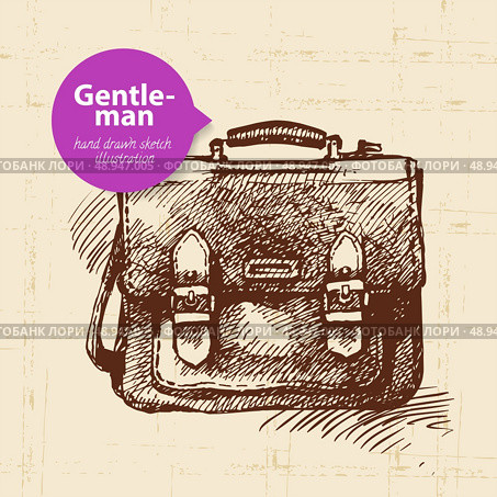 Sketch gentlemen accessory. Hand drawn men illustration. Стоковая иллюстрация, агентство Ingram Publishing / Фотобанк Лори