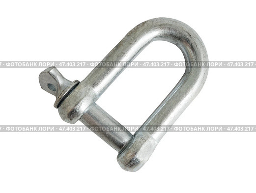 Скоба для якорных цепей из нержавеющей стали с винтовым штифтом. Stainless Steel Anchor Chains Shackles with Screw Pin on a white background. Стоковое фото, фотограф Татьяна Д / Фотобанк Лори
