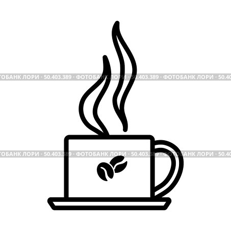 Smoking Cofee Cup Icon. Bold outline design with editable stroke width. Vector Illustration. Стоковая иллюстрация, агентство Ingram Publishing / Фотобанк Лори