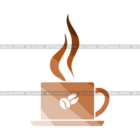 Smoking Cofee Cup Icon. Flat Color Ladder Design. Vector Illustration. Стоковая иллюстрация, агентство Ingram Publishing / Фотобанк Лори