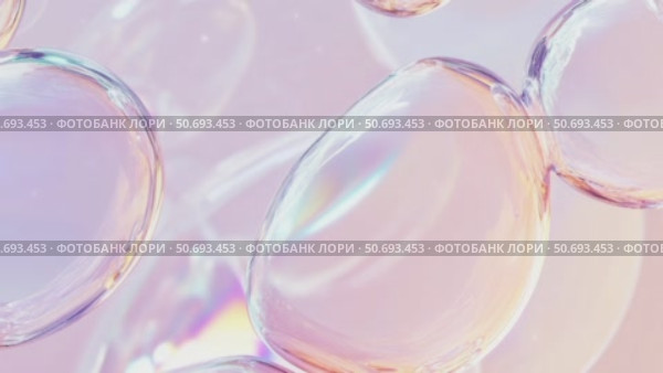 Soap bubbles floating on soft gradient background. Стоковое AI-видео, аниматор Анастасия Золотницкая / Фотобанк Лори