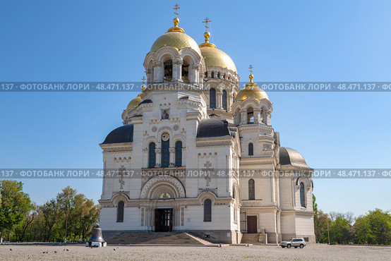 Собор Вознесения Господня (Вознесенский войсковой всеказачий собор) солнечным майским днем. Новочеркасск. Стоковое фото, фотограф Виктор Карасев / Фотобанк Лори
