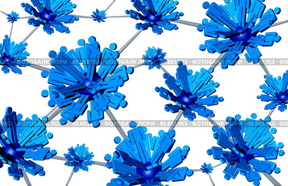 Social groups communication technology concept as three dimensional people icons grouped together connected to other teams forming a global linked structure of united cooperation success. Стоковое фото, агентство Ingram Publishing / Фотобанк Лори