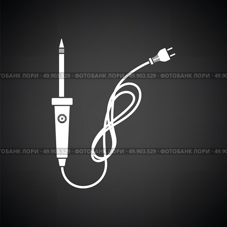 Soldering iron icon. Black background with white. Vector illustration. Стоковая иллюстрация, агентство Ingram Publishing / Фотобанк Лори