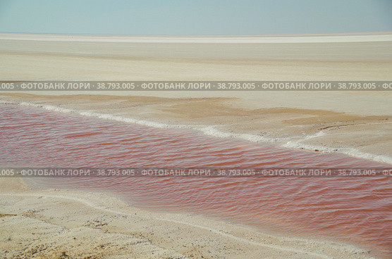 Солёное озеро Шотт-эль-Джерид. Солевая корка на поверхности солончака. Одно из мест съёмок саги "Звездные войны". Тунис (2014 год). Редакционное фото, фотограф Marina Lavrukhina / Фотобанк Лори