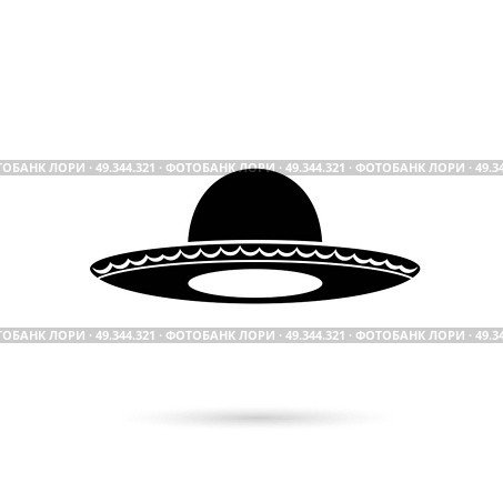 Sombrero Mexican hat colorful flat icon. Стоковая иллюстрация, агентство Ingram Publishing / Фотобанк Лори