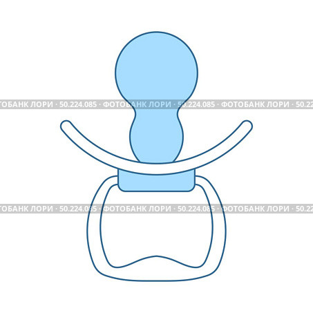 Soother Icon. Thin Line With Blue Fill Design. Vector Illustration. Стоковая иллюстрация, агентство Ingram Publishing / Фотобанк Лори